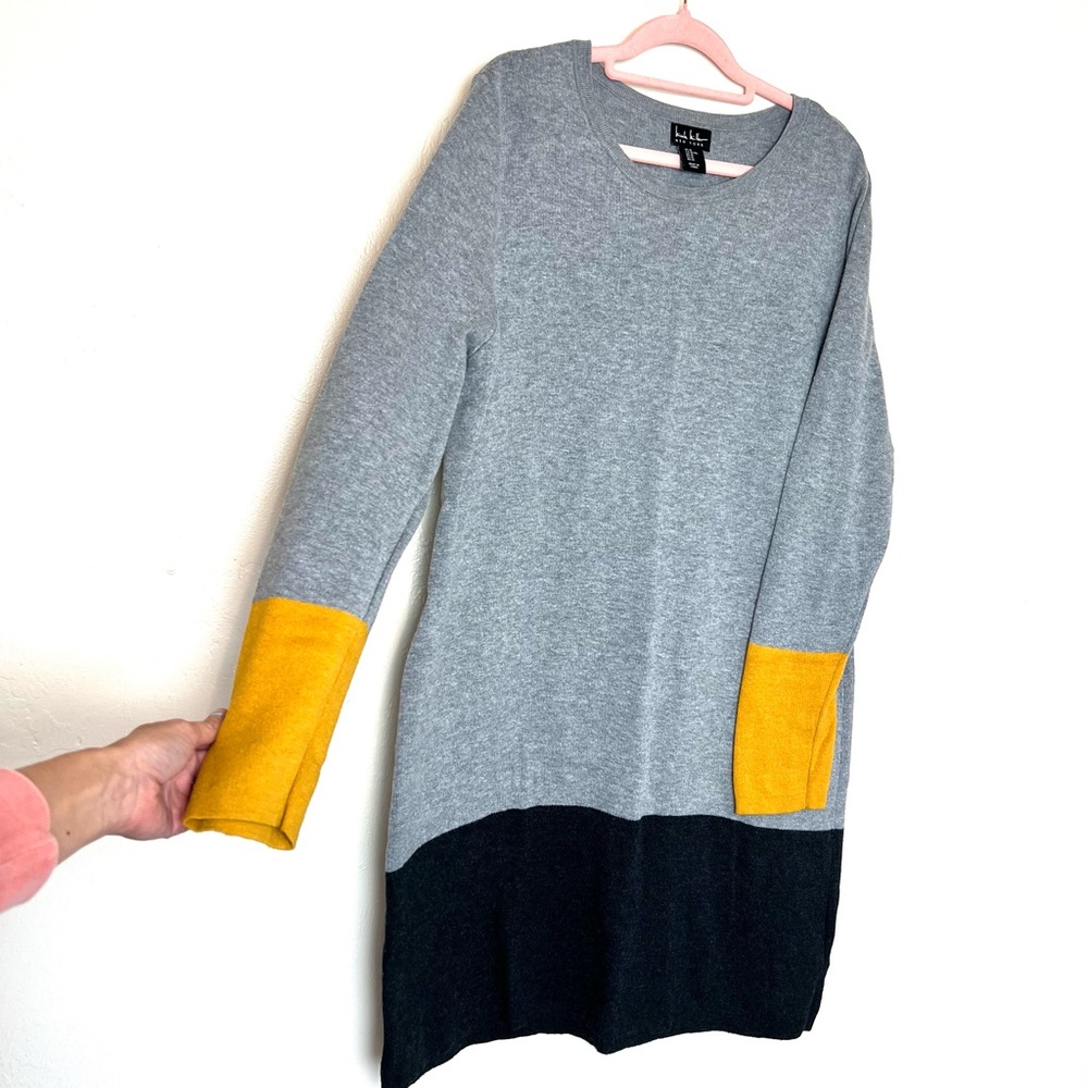 Nicole Miller Sweater Color block Dress